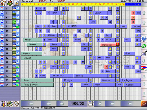 exemple planning chambre hotel